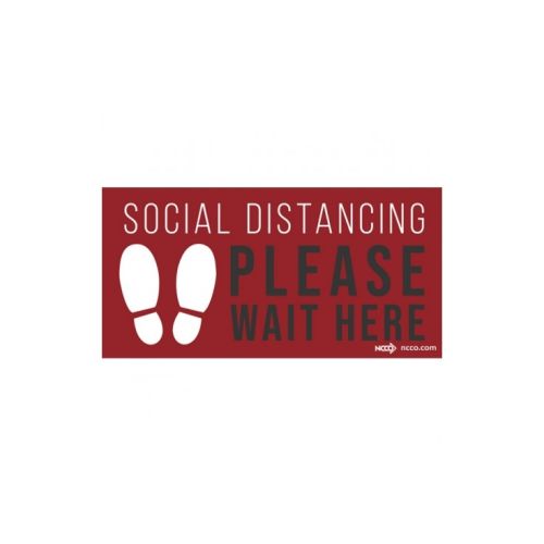 Social Distancing Floor Graphic, 6 in x 12 in, Red